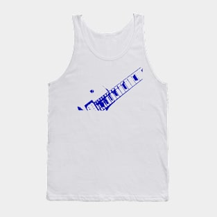 Guitar neck musician design blue Tank Top